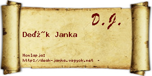 Deák Janka névjegykártya