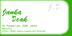 janka deak business card